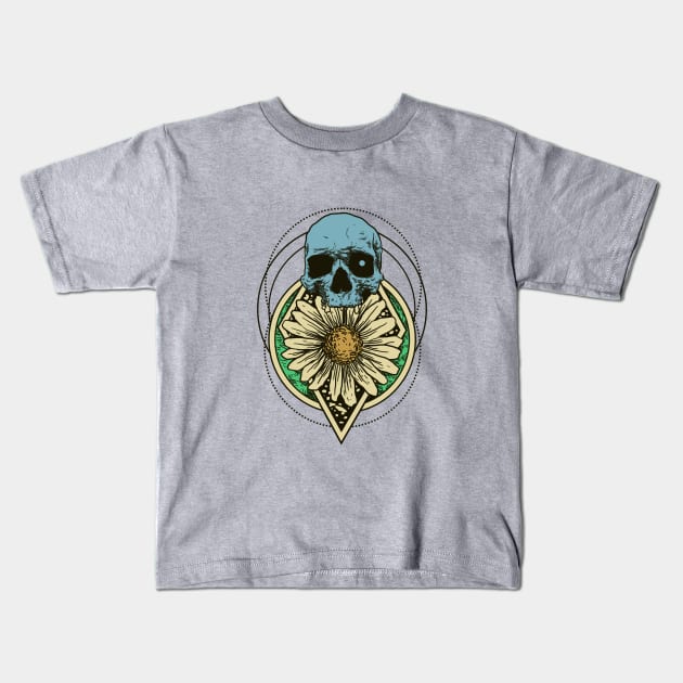 skull flower Kids T-Shirt by donipacoceng